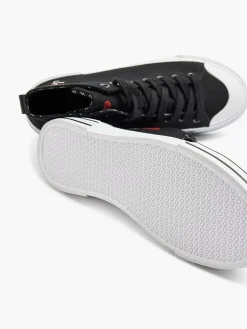 Graceland Sneakers-Zwarte Hoge Canvas Sneaker Hartje