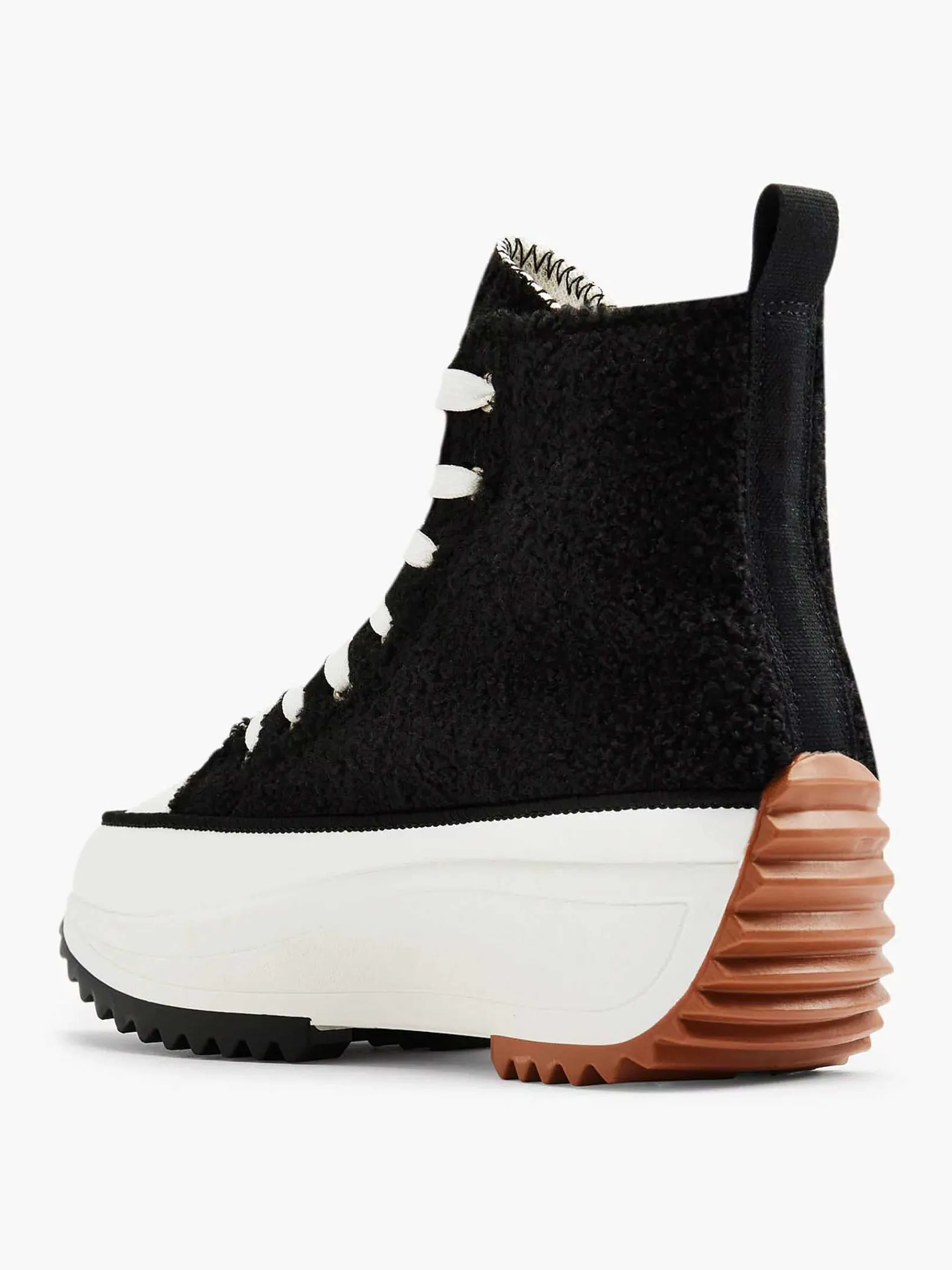Oxmox Sneakers-Zwarte Hoge Platform Sneaker Teddy