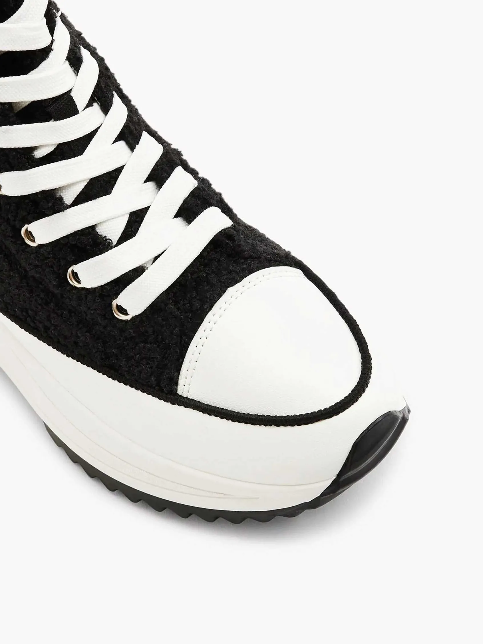 Oxmox Sneakers-Zwarte Hoge Platform Sneaker Teddy