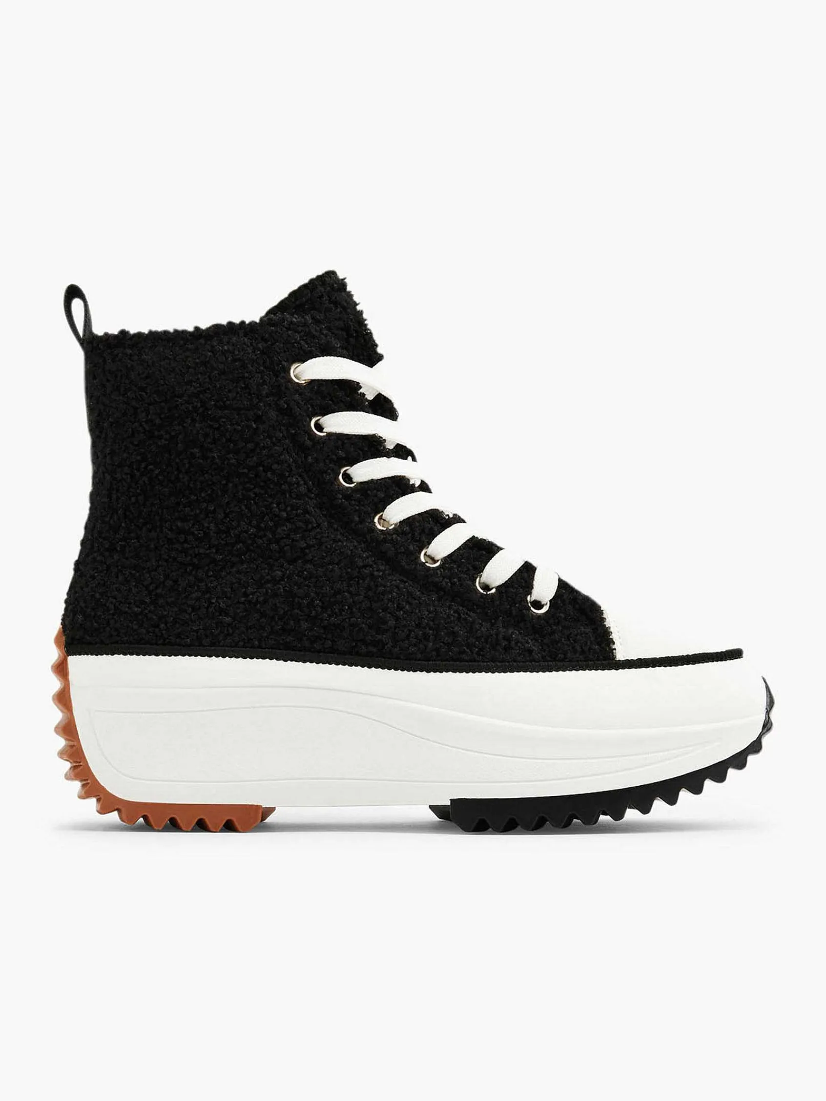 Oxmox Sneakers-Zwarte Hoge Platform Sneaker Teddy