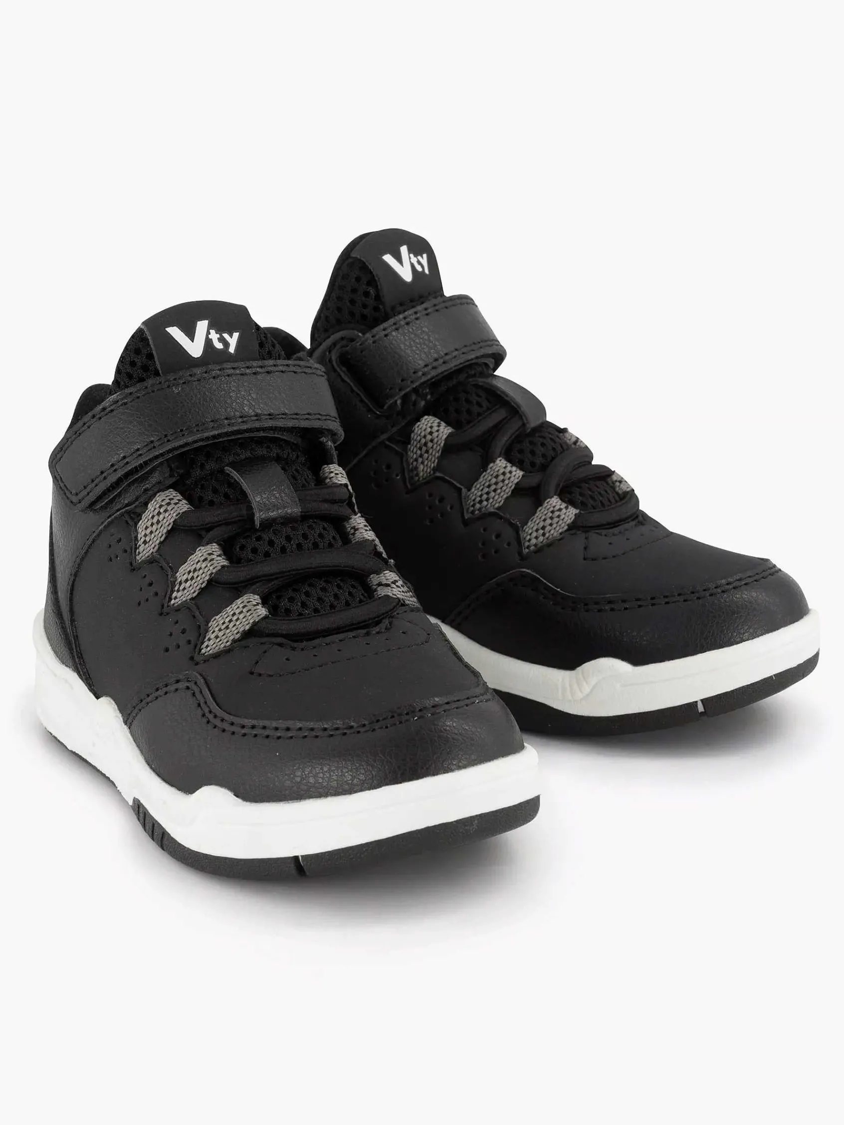 Vty Jongensschoenen-Zwarte Hoge Sneaker