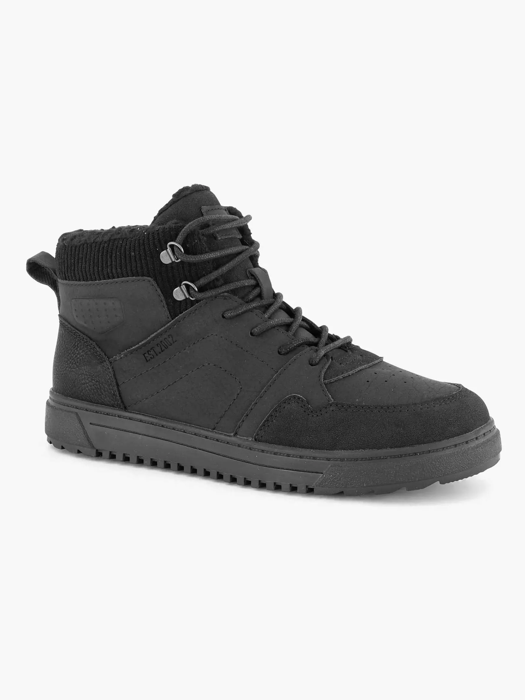 Vty Jongensschoenen-Zwarte Hoge Sneaker