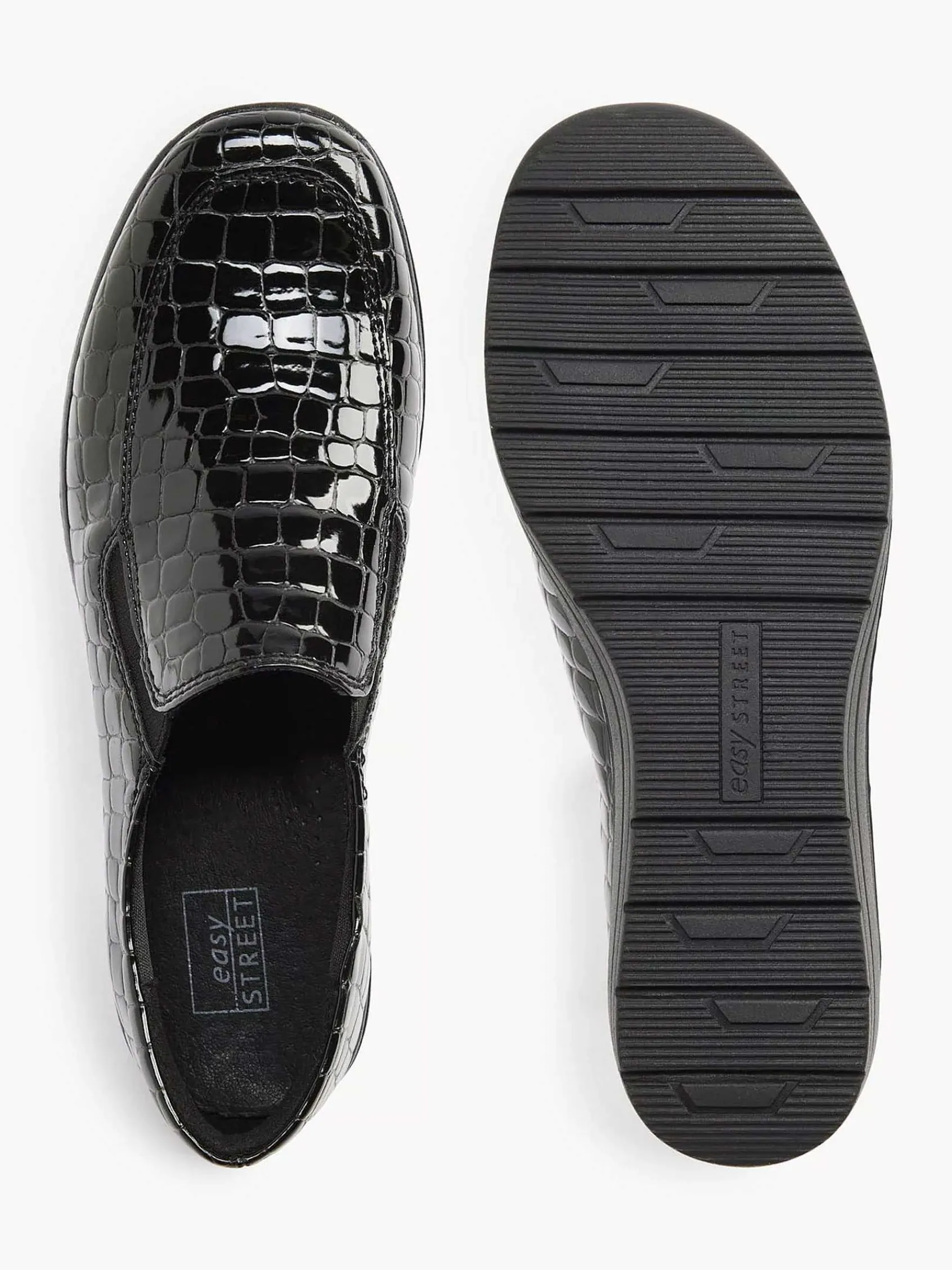 Easy Street Comfort Schoenen-Zwarte Instapper Lak