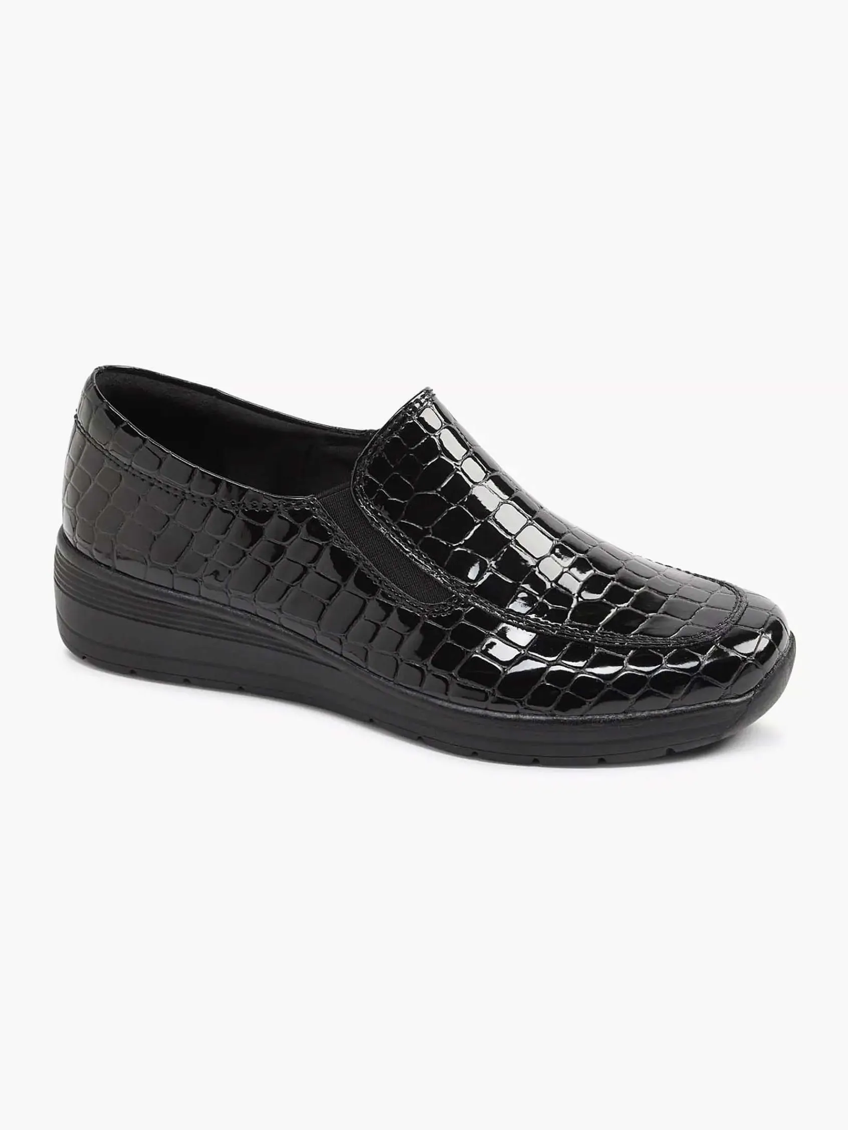 Easy Street Comfort Schoenen-Zwarte Instapper Lak