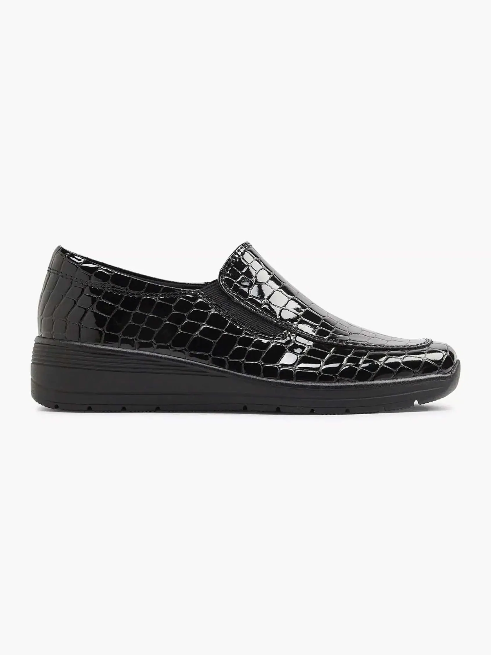Easy Street Comfort Schoenen-Zwarte Instapper Lak