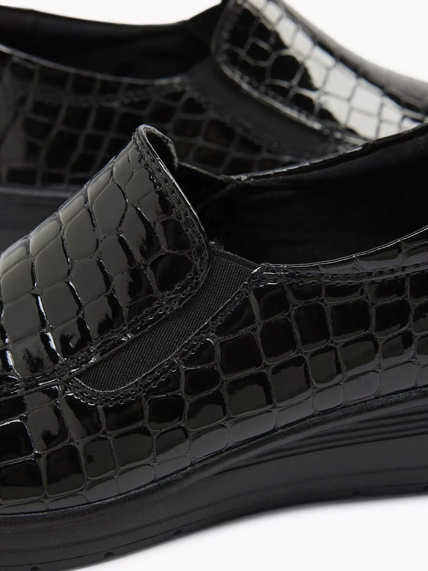 Easy Street Comfort Schoenen-Zwarte Instapper Lak