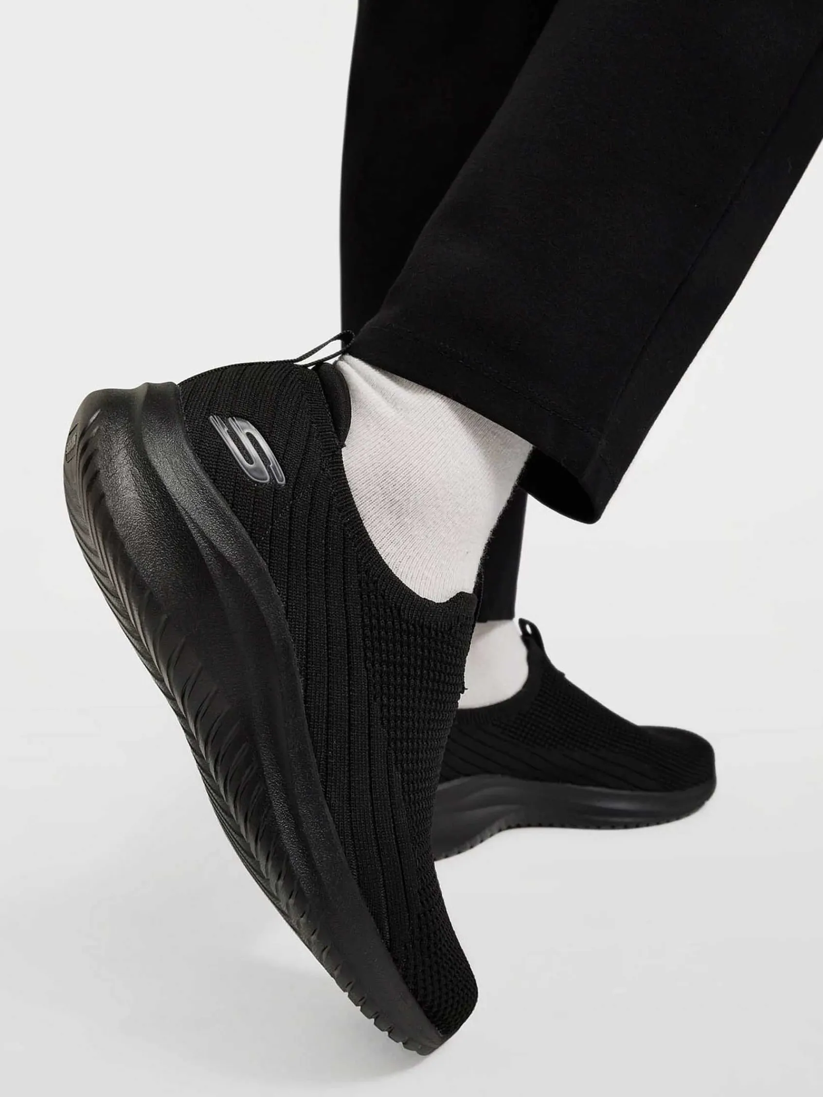 Skechers Sneakers-Zwarte Instapper Memory Foam