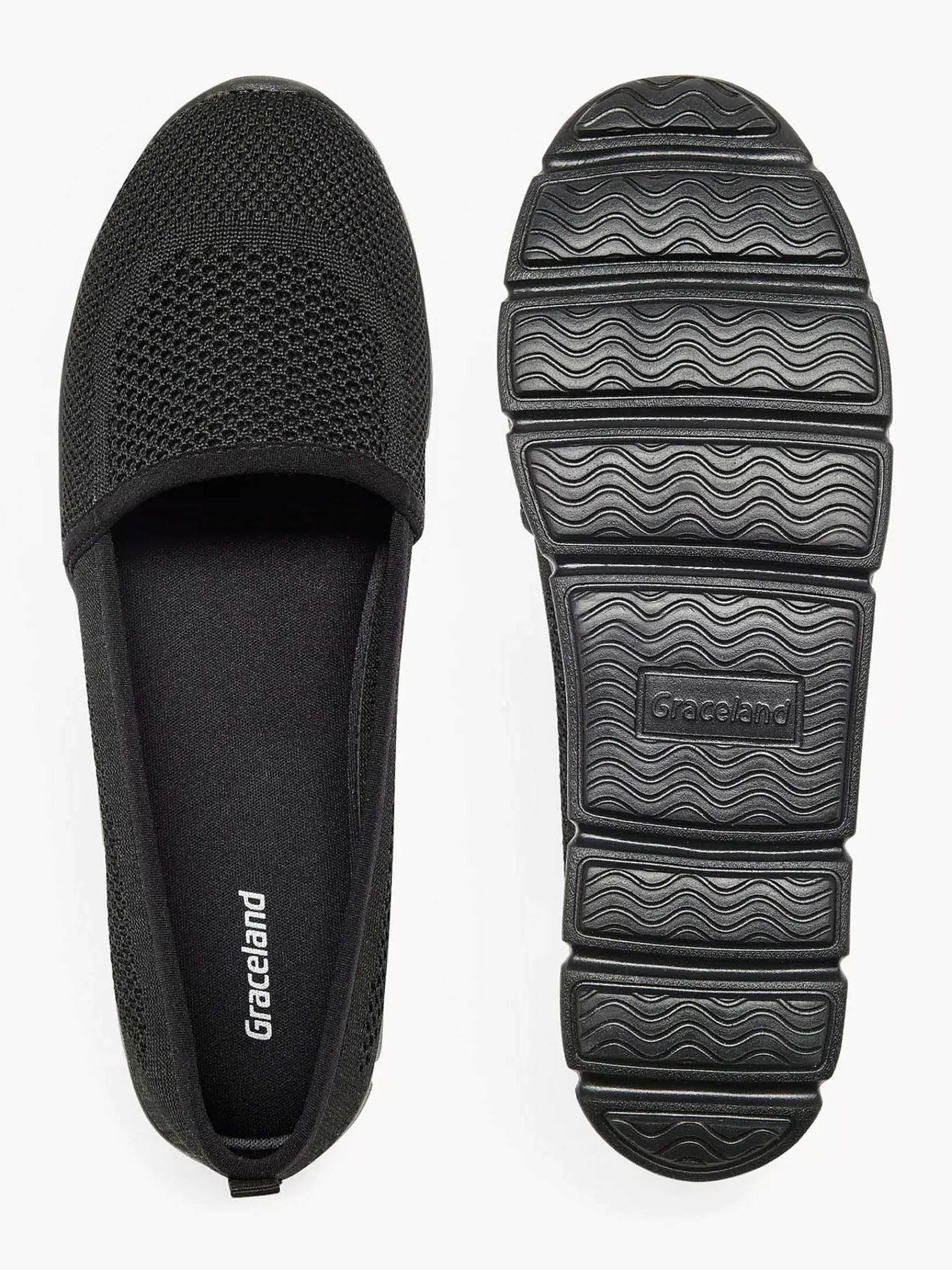 Graceland Instappers-Zwarte Instapper Memory Foam