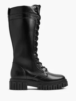 Esprit Laarzen-Zwarte Lange Veterboot