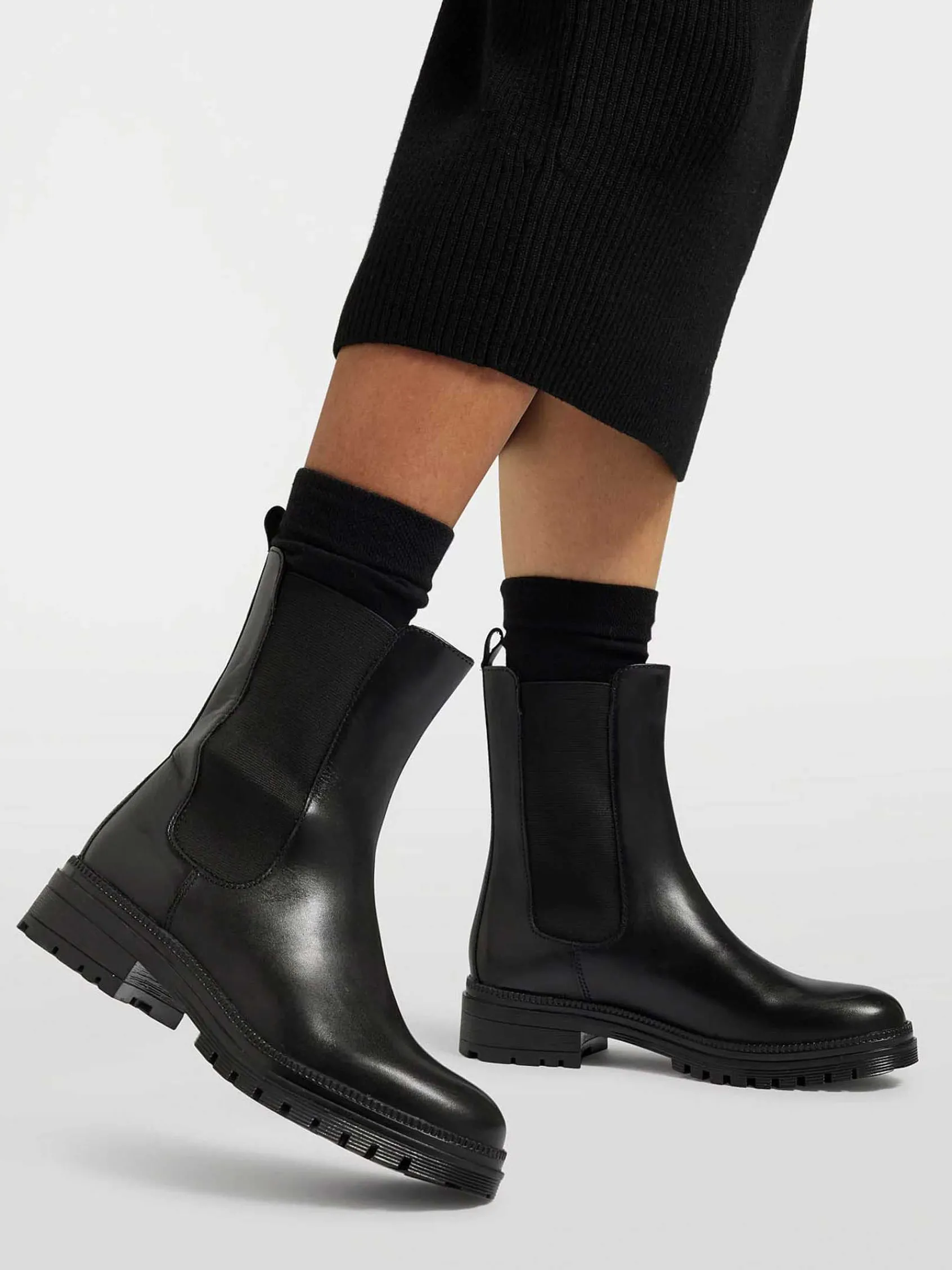 5th Avenue Enkellaarzen & Boots-Zwarte Leren Chelsea Boot