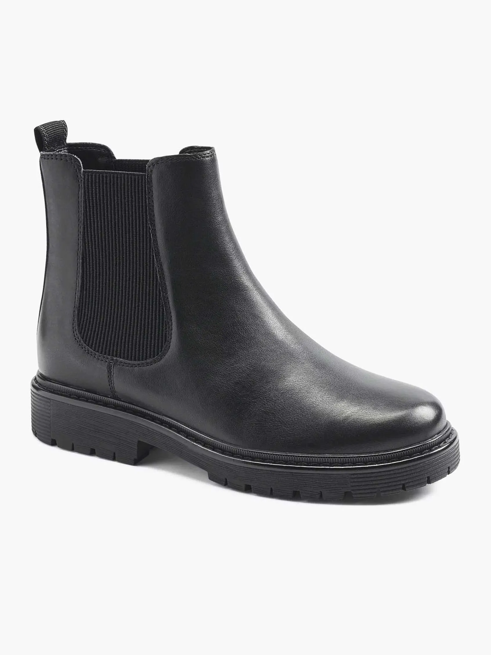 5th Avenue Enkellaarzen & Boots-Zwarte Leren Chelsea Boot