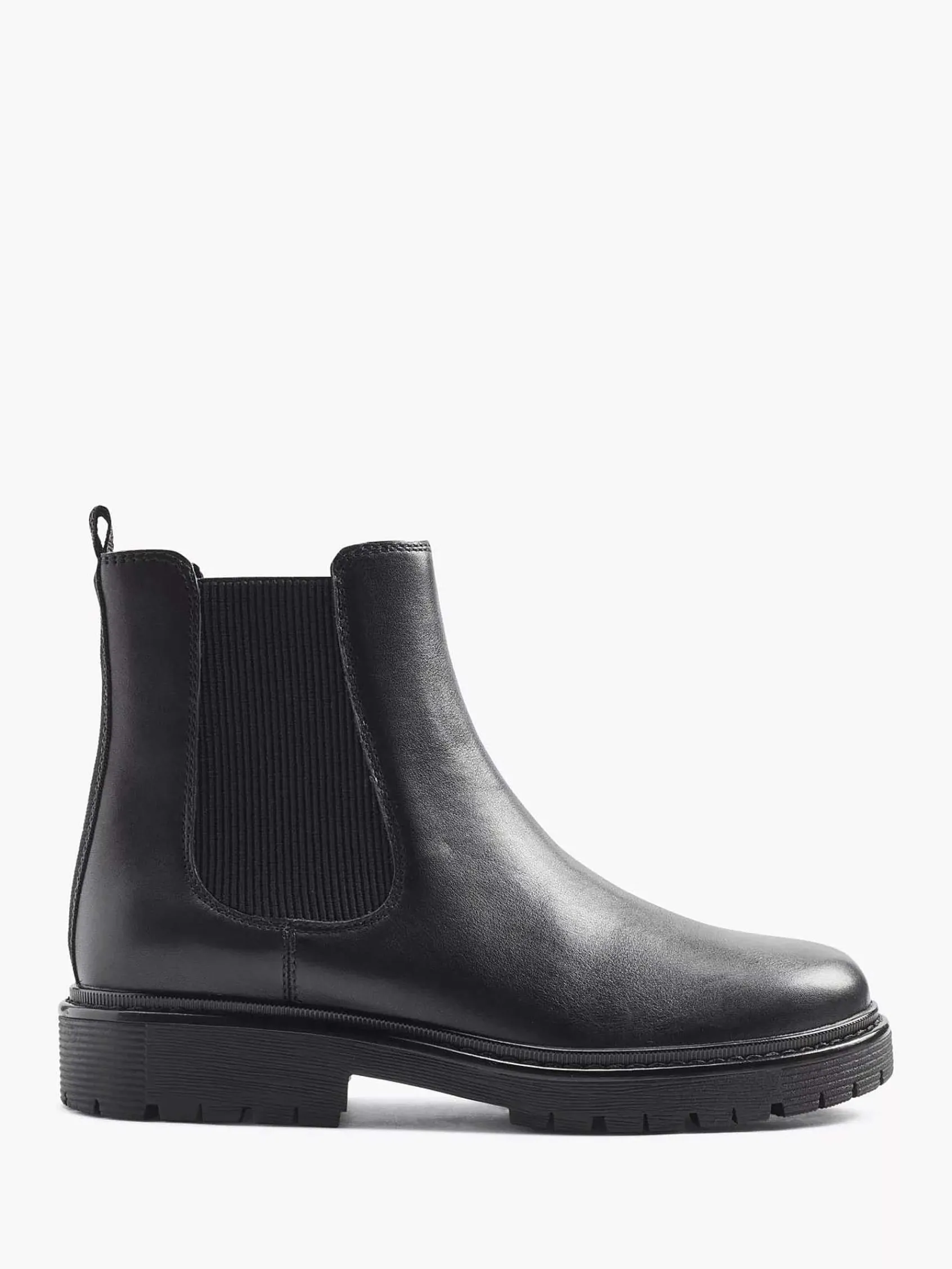 5th Avenue Enkellaarzen & Boots-Zwarte Leren Chelsea Boot