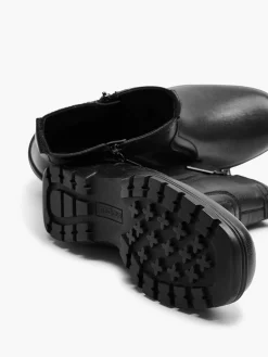 Medicus Comfort Schoenen-Zwarte Leren Comfort Enkelboot