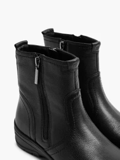 Medicus Comfort Schoenen-Zwarte Leren Comfort Enkelboot