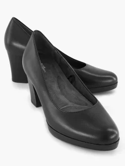 Medicus Comfort Schoenen-Zwarte Leren Comfort Pump