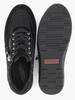 Medicus Comfort Schoenen-Zwarte Leren Comfort Sneaker