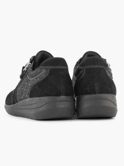 Medicus Comfort Schoenen-Zwarte Leren Comfort Sneaker