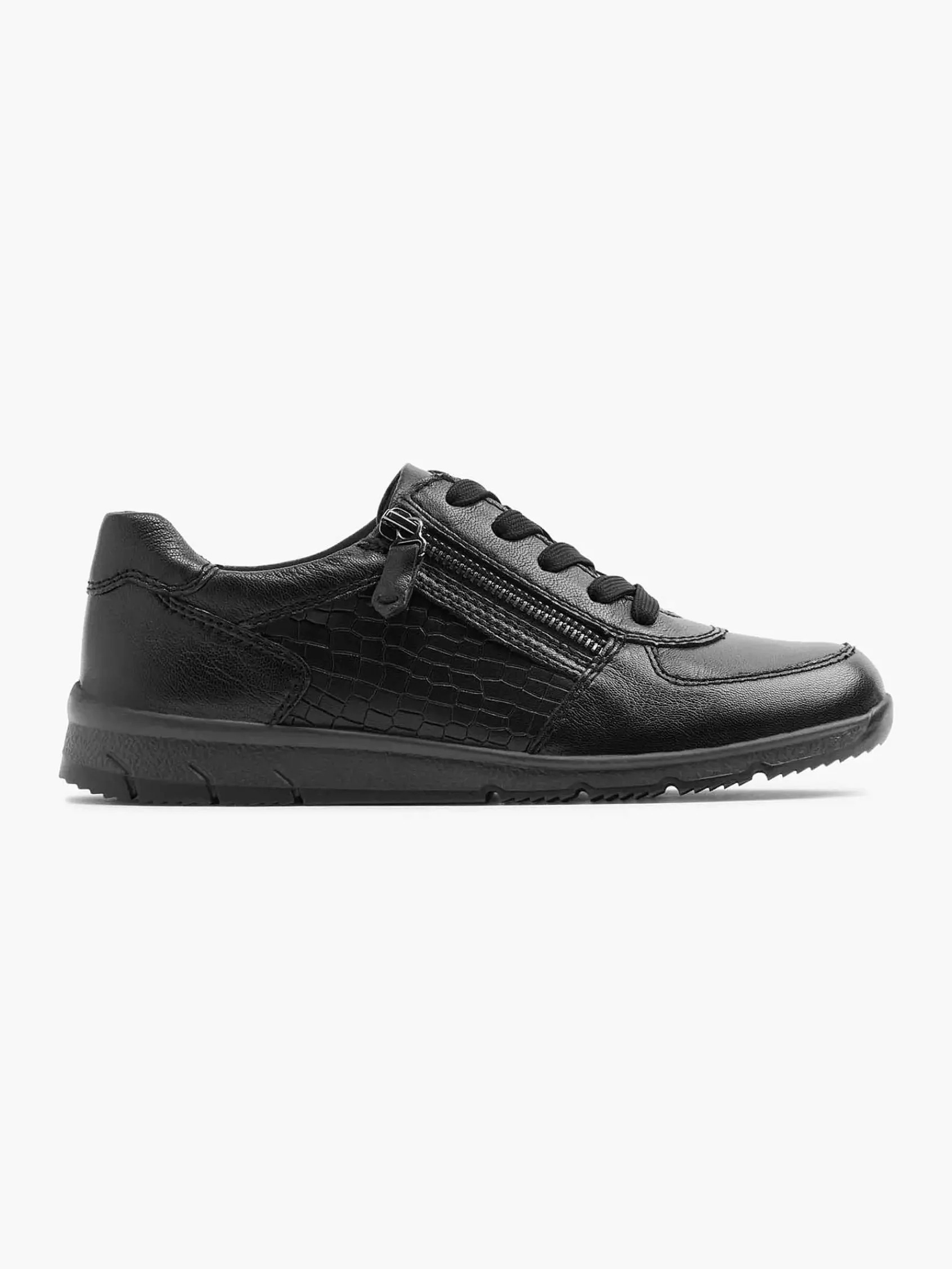 Medicus Comfort Schoenen-Zwarte Leren Comfort Sneaker