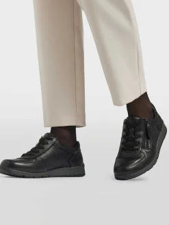 Medicus Comfort Schoenen-Zwarte Leren Comfort Sneaker