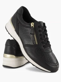Medicus Comfort Schoenen-Zwarte Leren Comfort Sneaker