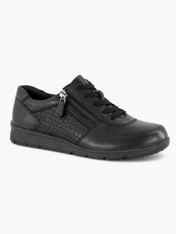 Medicus Comfort Schoenen-Zwarte Leren Comfort Sneaker