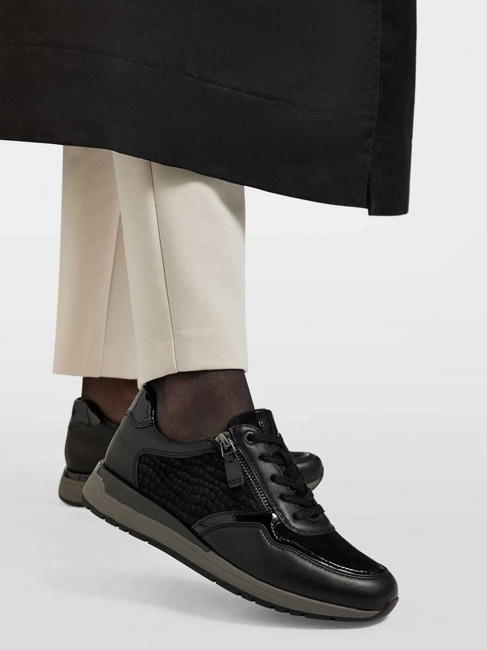 Medicus Comfort Schoenen-Zwarte Leren Comfort Veterschoen
