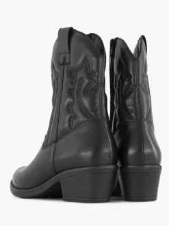 Oxmox Enkellaarzen & Boots-Zwarte Leren Cowboy Laars