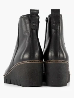 5th Avenue Enkellaarzen & Boots-Zwarte Leren Enkellaars Sleehak