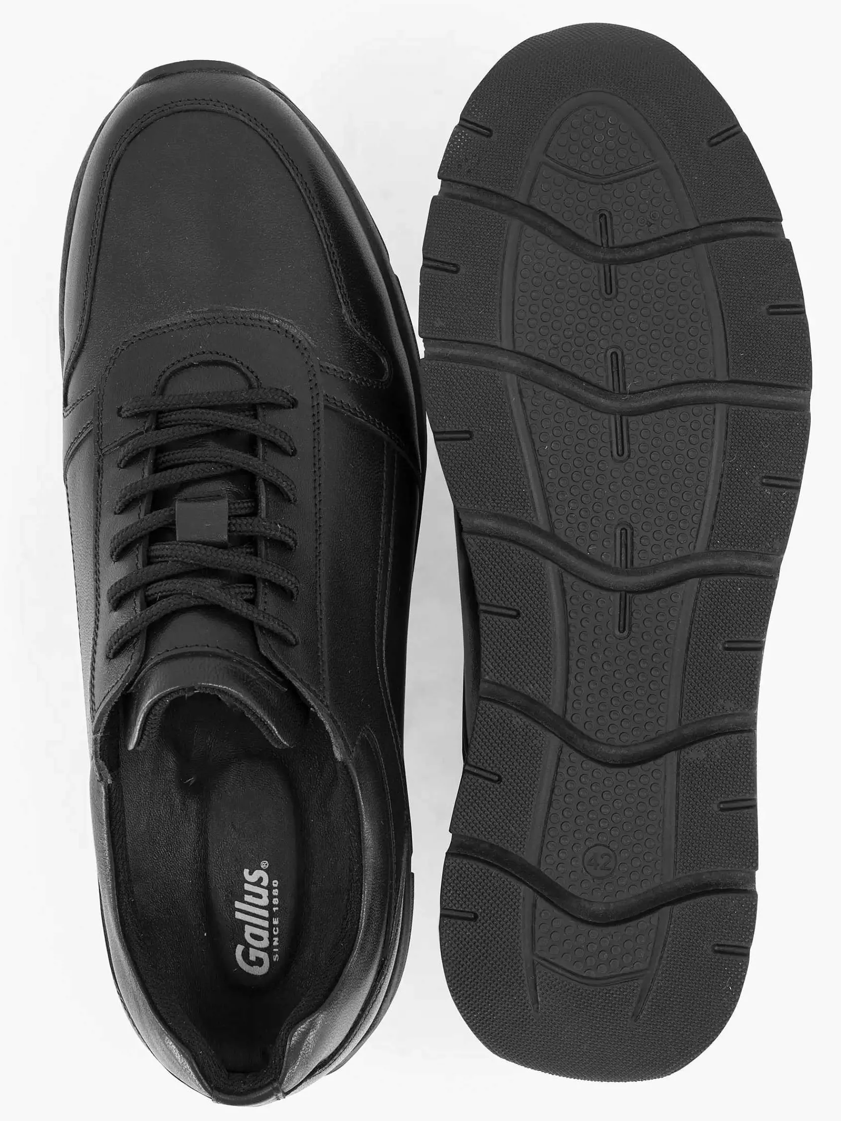 Gallus Sneakers-Zwarte Leren Sneaker