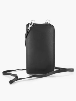5th Avenue Online Exclusive Accessoires-Zwarte Leren Telefoontas