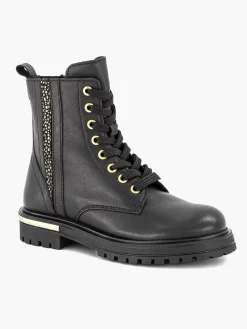 Limelight girl Jongensschoenen-Zwarte Leren Veterboot