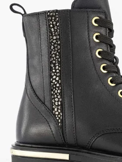 Limelight girl Jongensschoenen-Zwarte Leren Veterboot