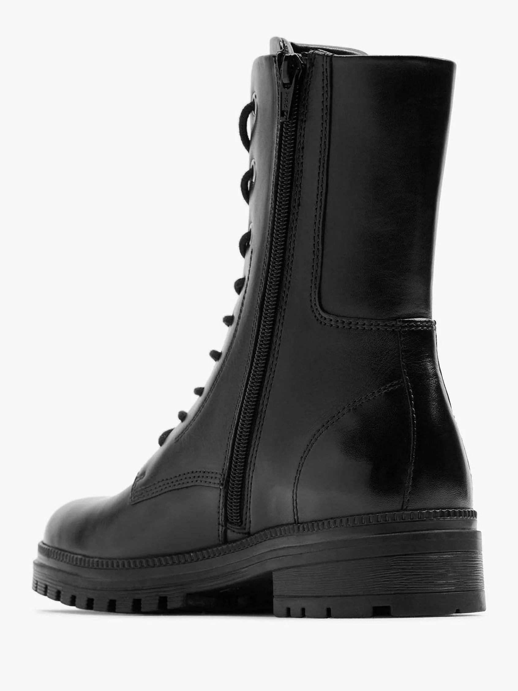 5th Avenue Enkellaarzen & Boots-Zwarte Leren Veterboot