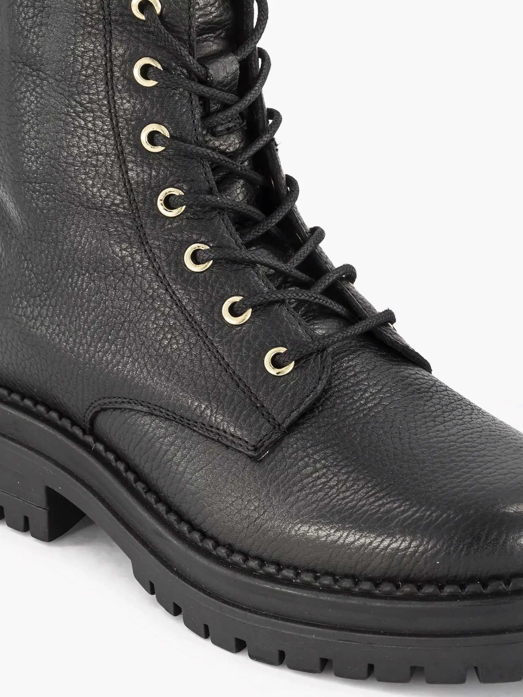 5th Avenue Enkellaarzen & Boots-Zwarte Leren Veterboot