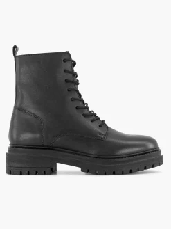 5th Avenue Enkellaarzen & Boots-Zwarte Leren Veterboot
