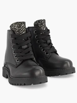 Limelight girl Jongensschoenen-Zwarte Leren Veterboot
