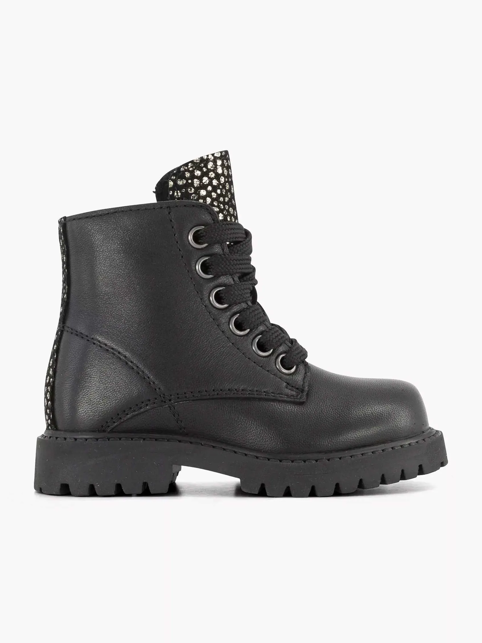 Limelight girl Jongensschoenen-Zwarte Leren Veterboot