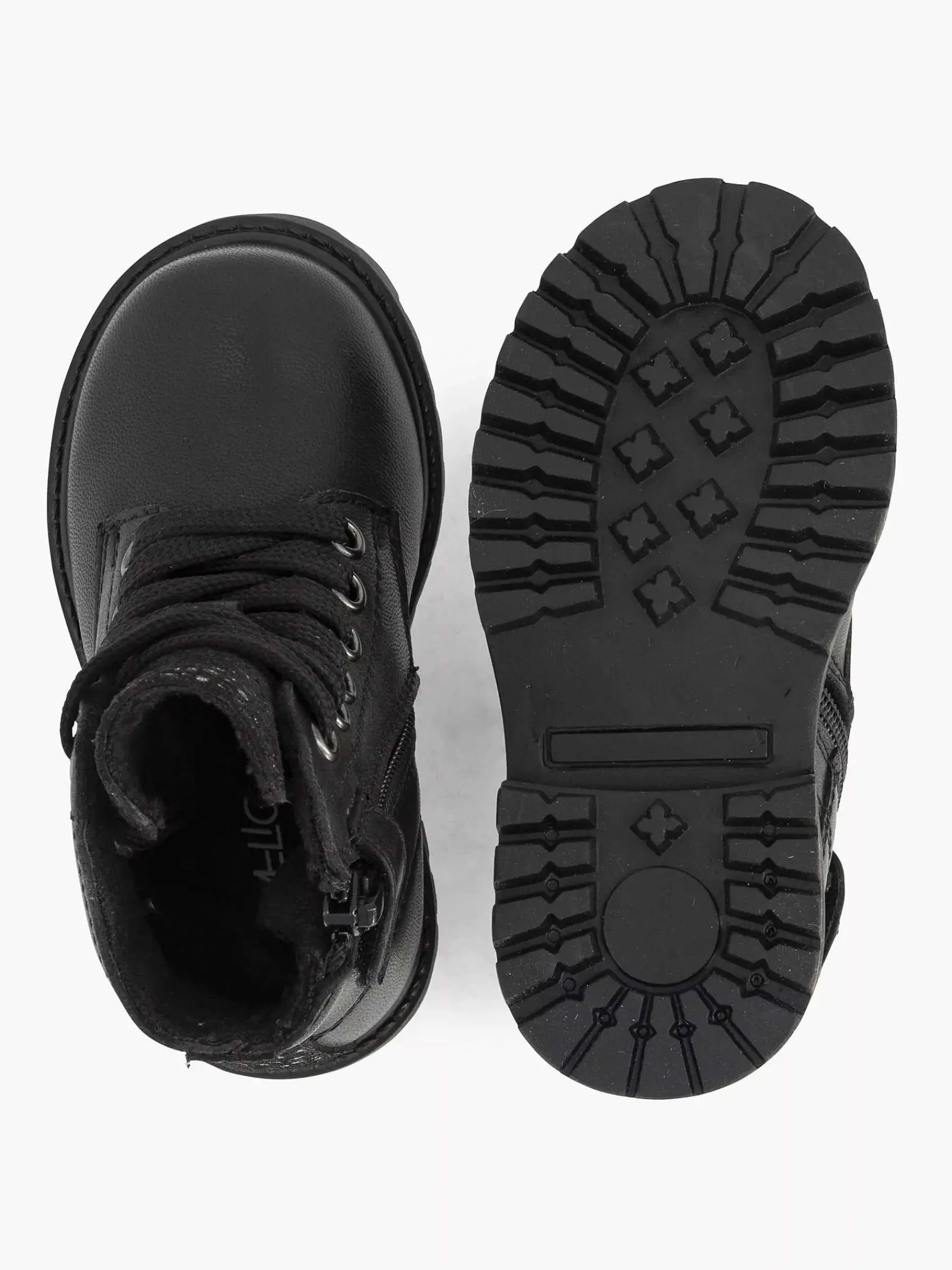 Limelight girl Jongensschoenen-Zwarte Leren Veterboot