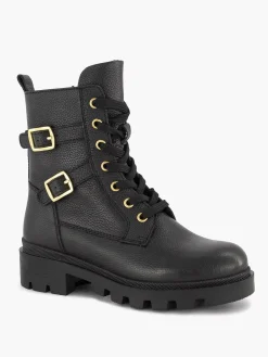 Limelight girl Jongensschoenen-Zwarte Leren Veterboot