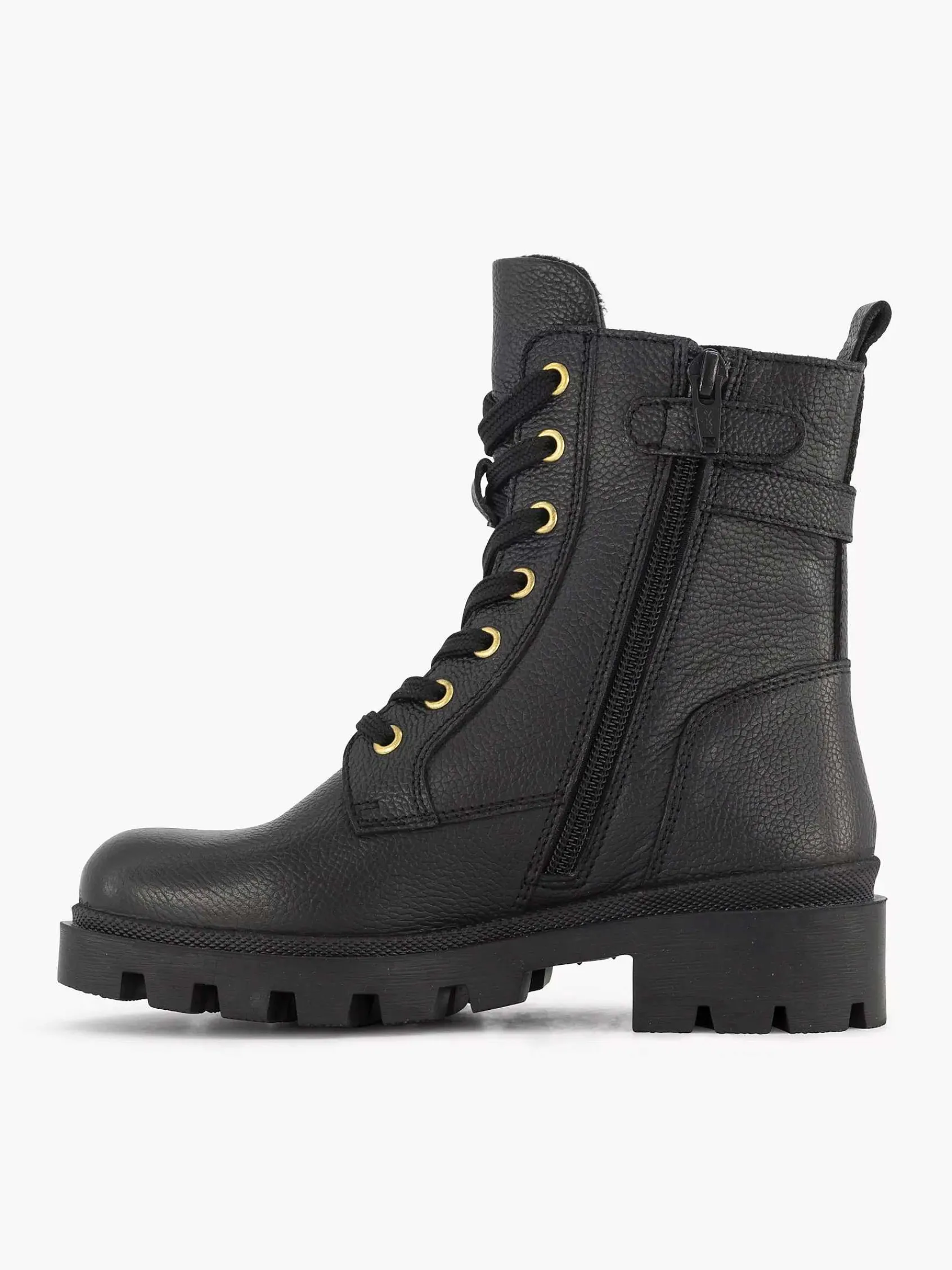 Limelight girl Jongensschoenen-Zwarte Leren Veterboot