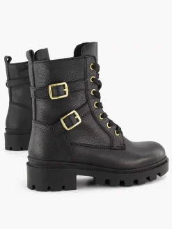 Limelight girl Jongensschoenen-Zwarte Leren Veterboot