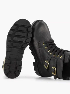 Limelight girl Jongensschoenen-Zwarte Leren Veterboot