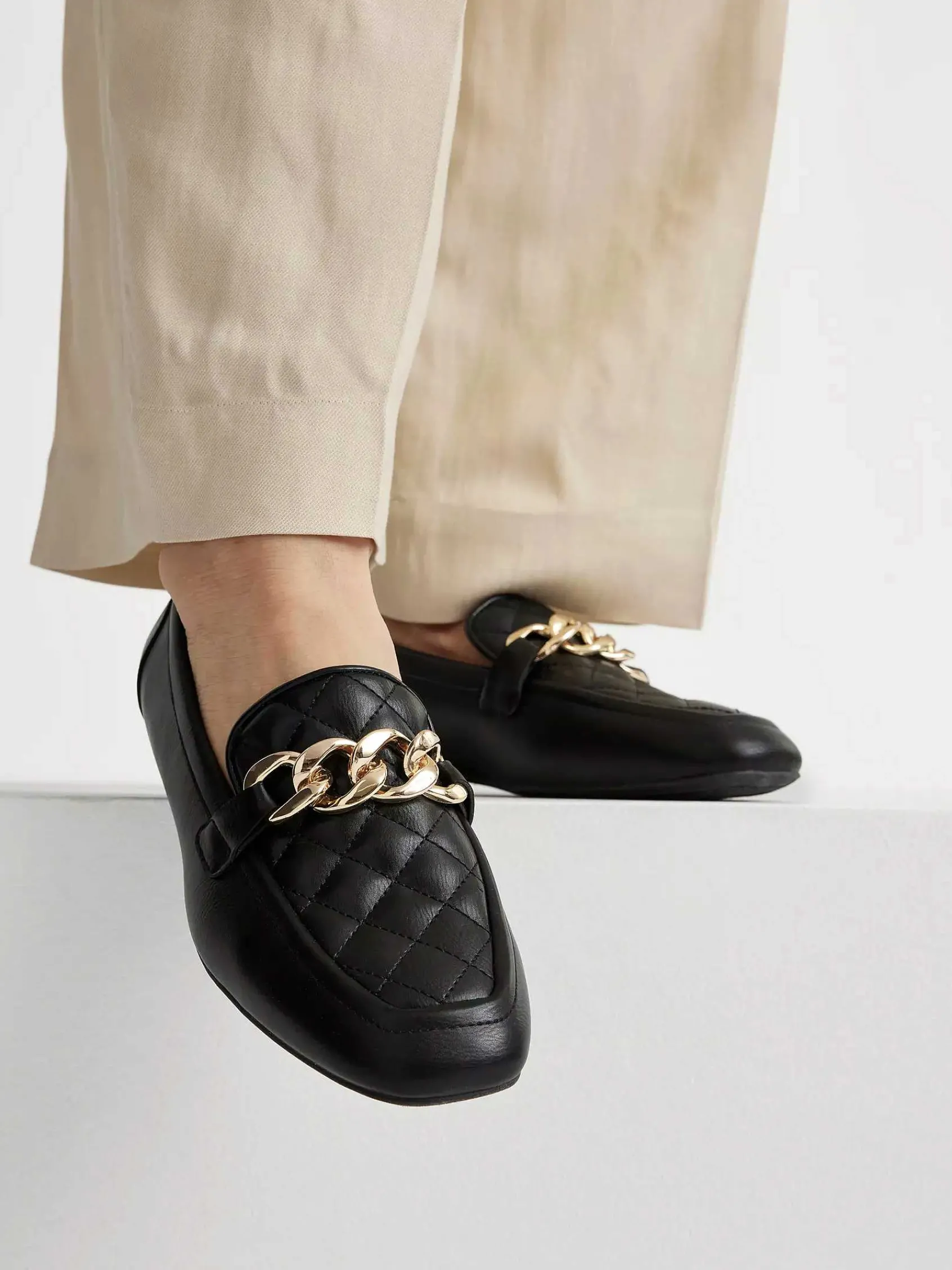 Graceland Instappers-Zwarte Loafer Ketting