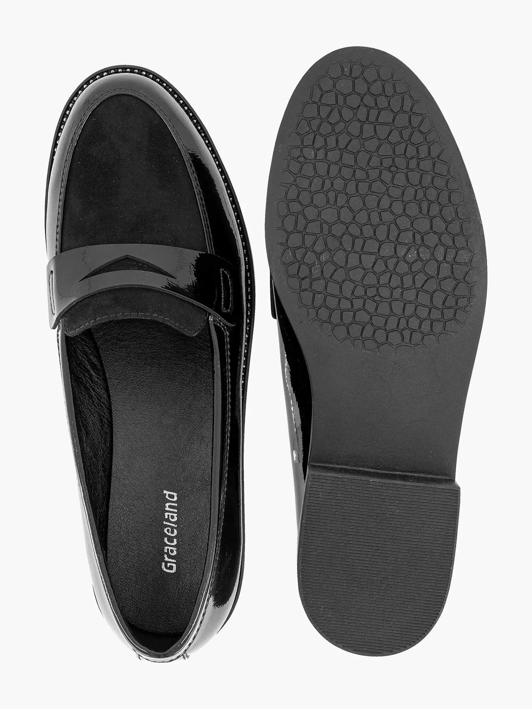 Graceland Instappers-Zwarte Loafer Lak