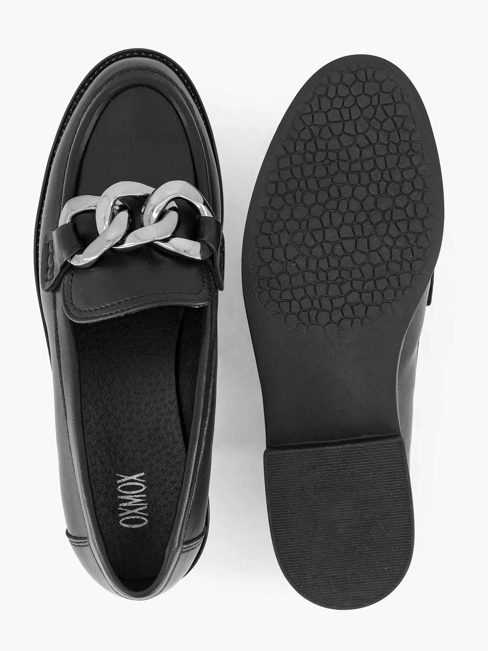 Graceland Instappers-Zwarte Loafer Sierketting