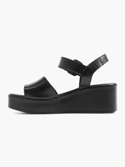5th Avenue Sandalen-Zwarte Platform Leren Sandaal