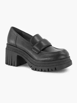 Oxmox Pumps-Zwarte Platform Loafer