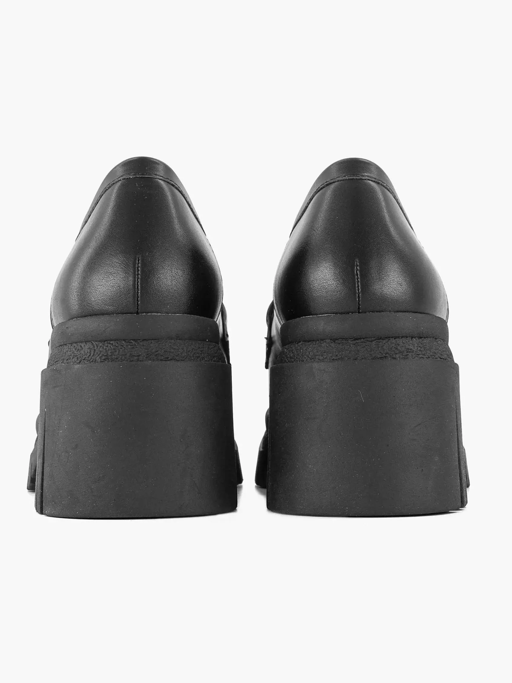 Oxmox Pumps-Zwarte Platform Loafer