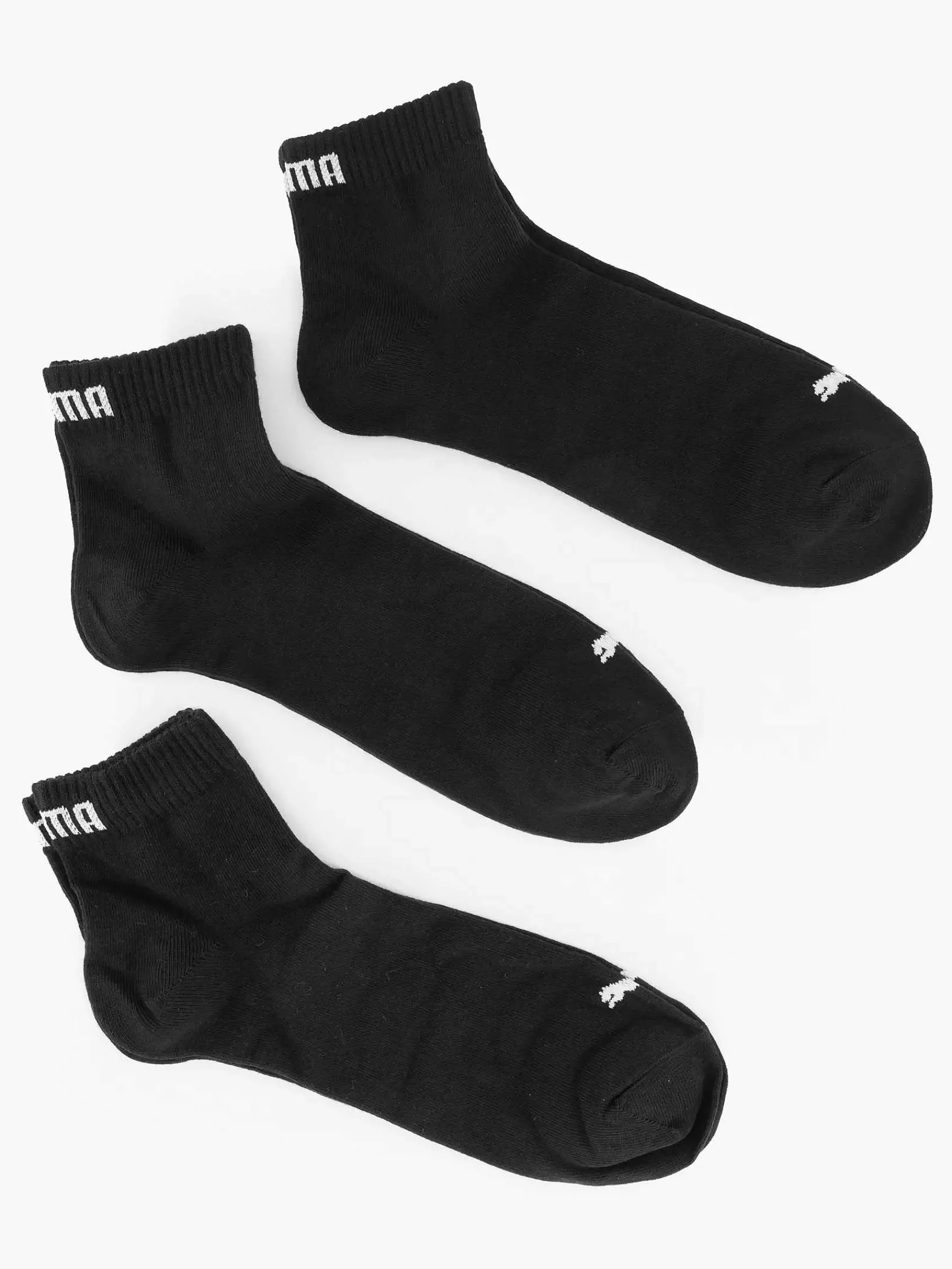 Puma Sokken-Zwarte Quarter Plain 3 Pak 43-46