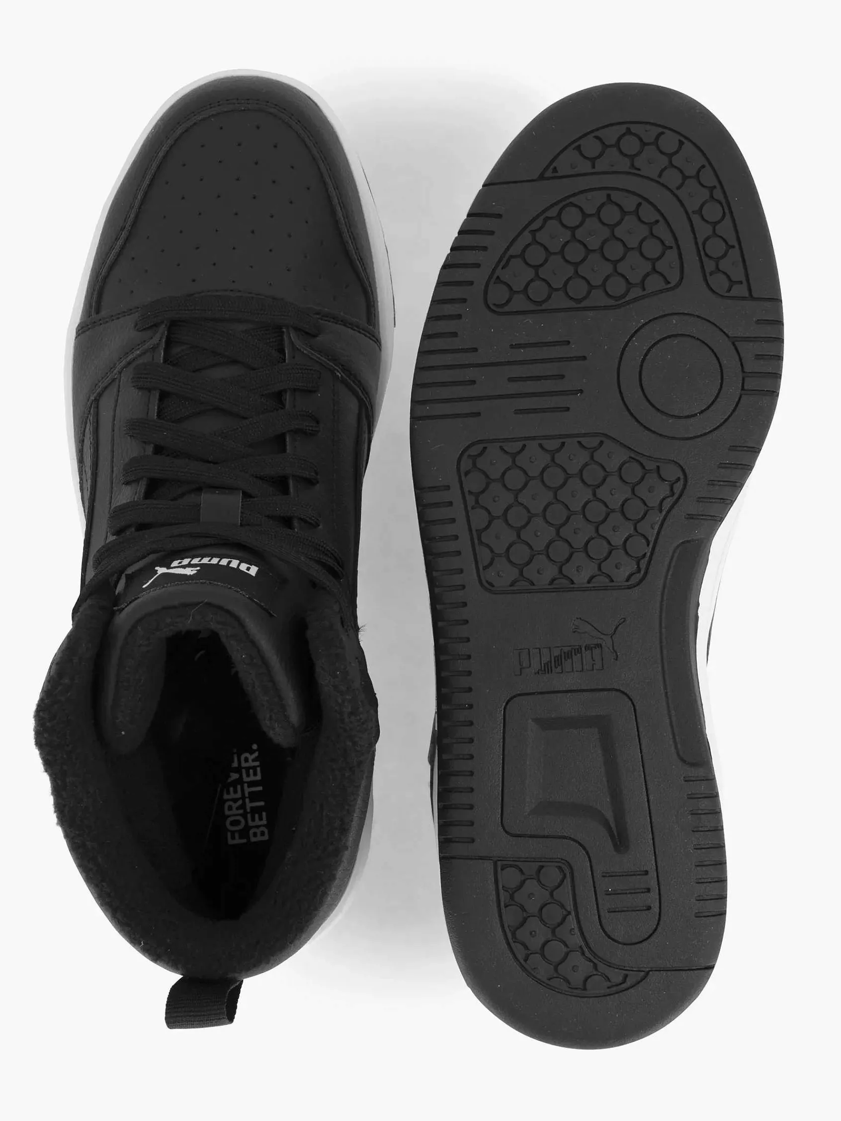 Puma Jongensschoenen-Zwarte Rebound V6 Mid Wtr Jr